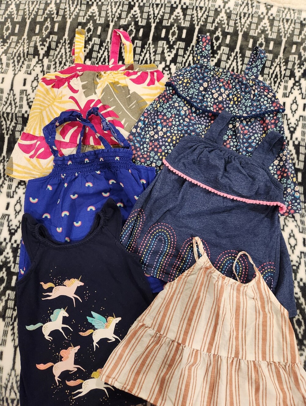 Girls' Mixed Color Summer Tank Blouse Bundle - Multi-Color, Size 3T